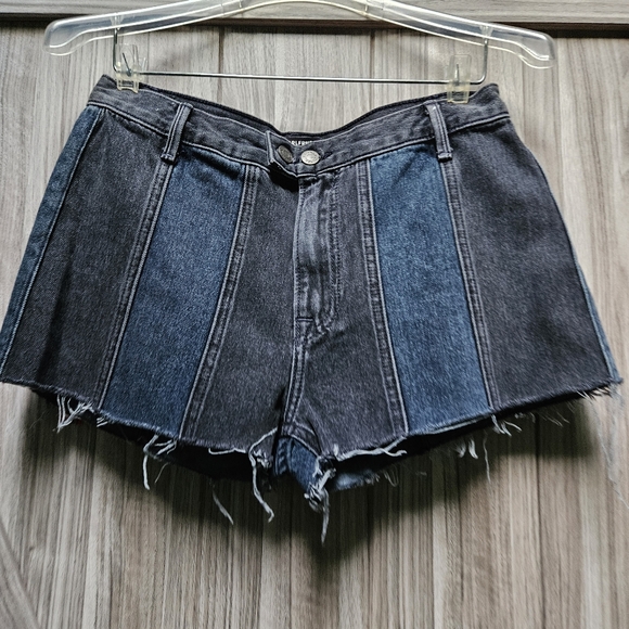 GRLFRND'CINDY' ROSE EMBROIDERED PANELLED DENIM SHORTS - Picture 9 of 16